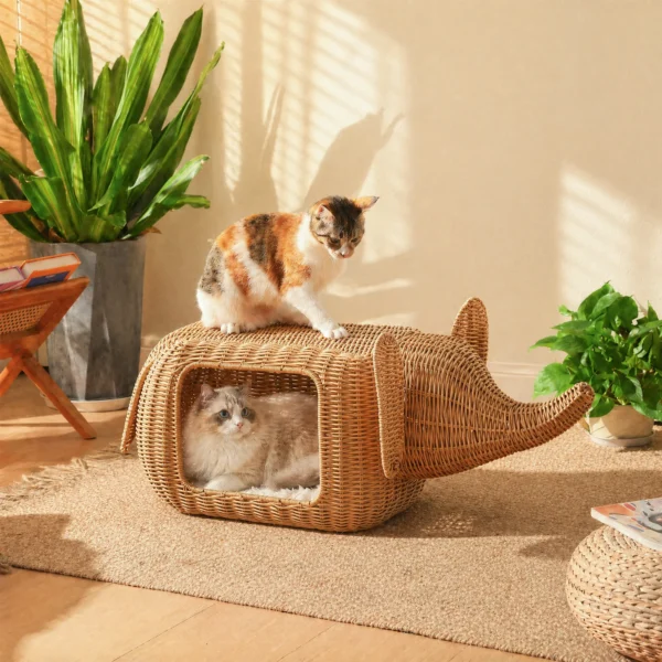 Elephant Wicker Cat Hideaway