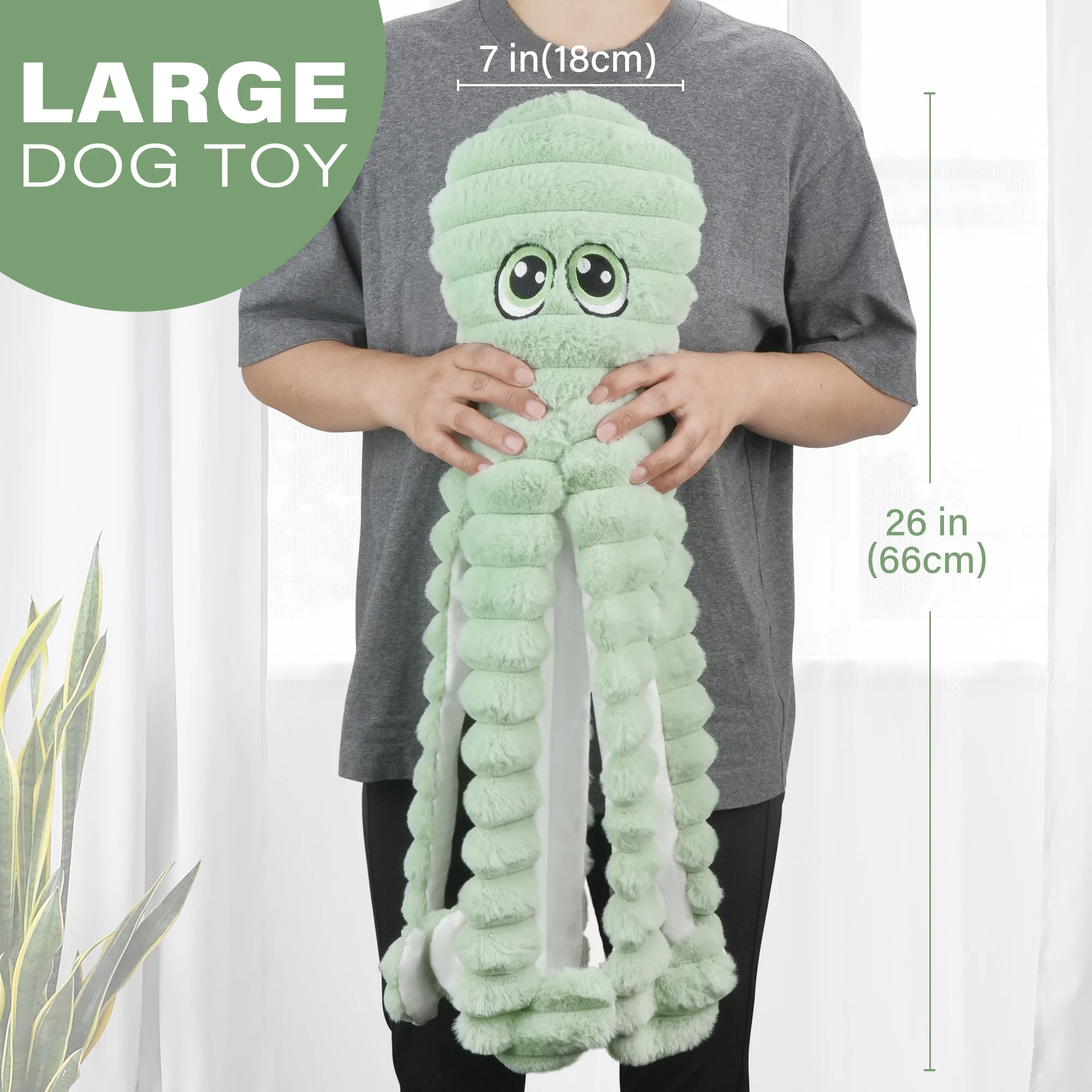 Octopus Squeaky Plush Toy - Image 2
