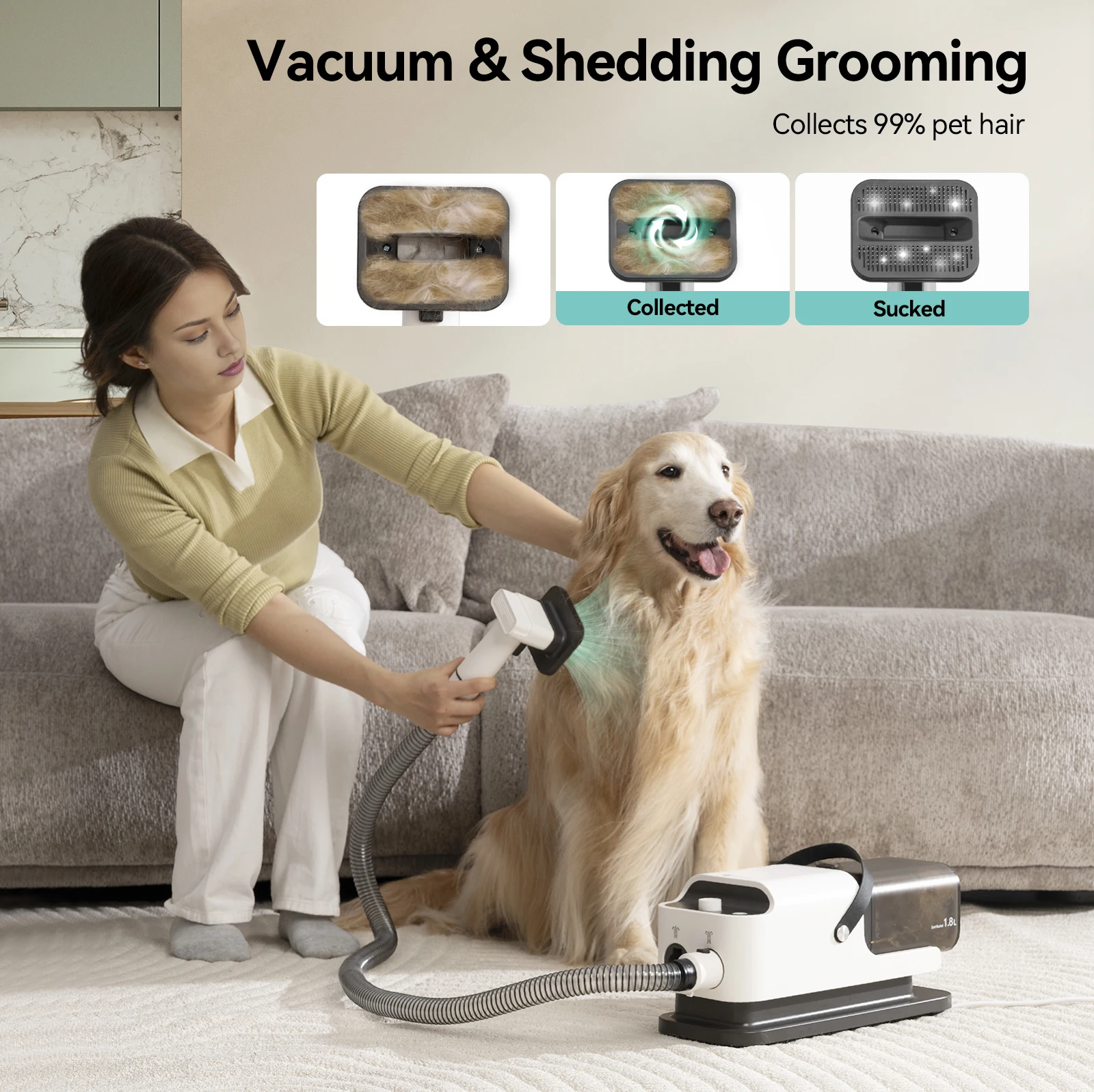 Pet Grooming Vacuum Kit - Image 2