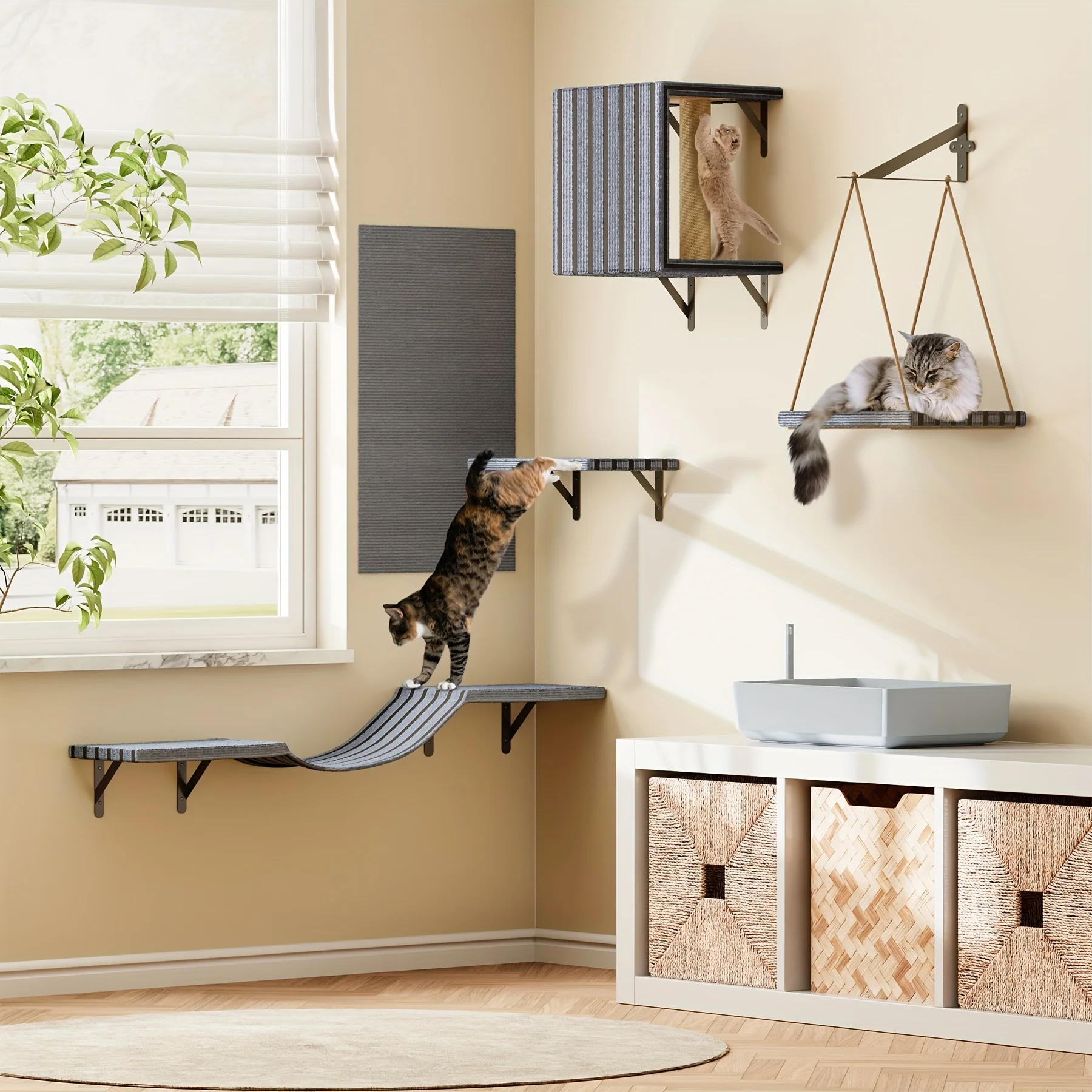 Wall Mounted Cat Climbing System