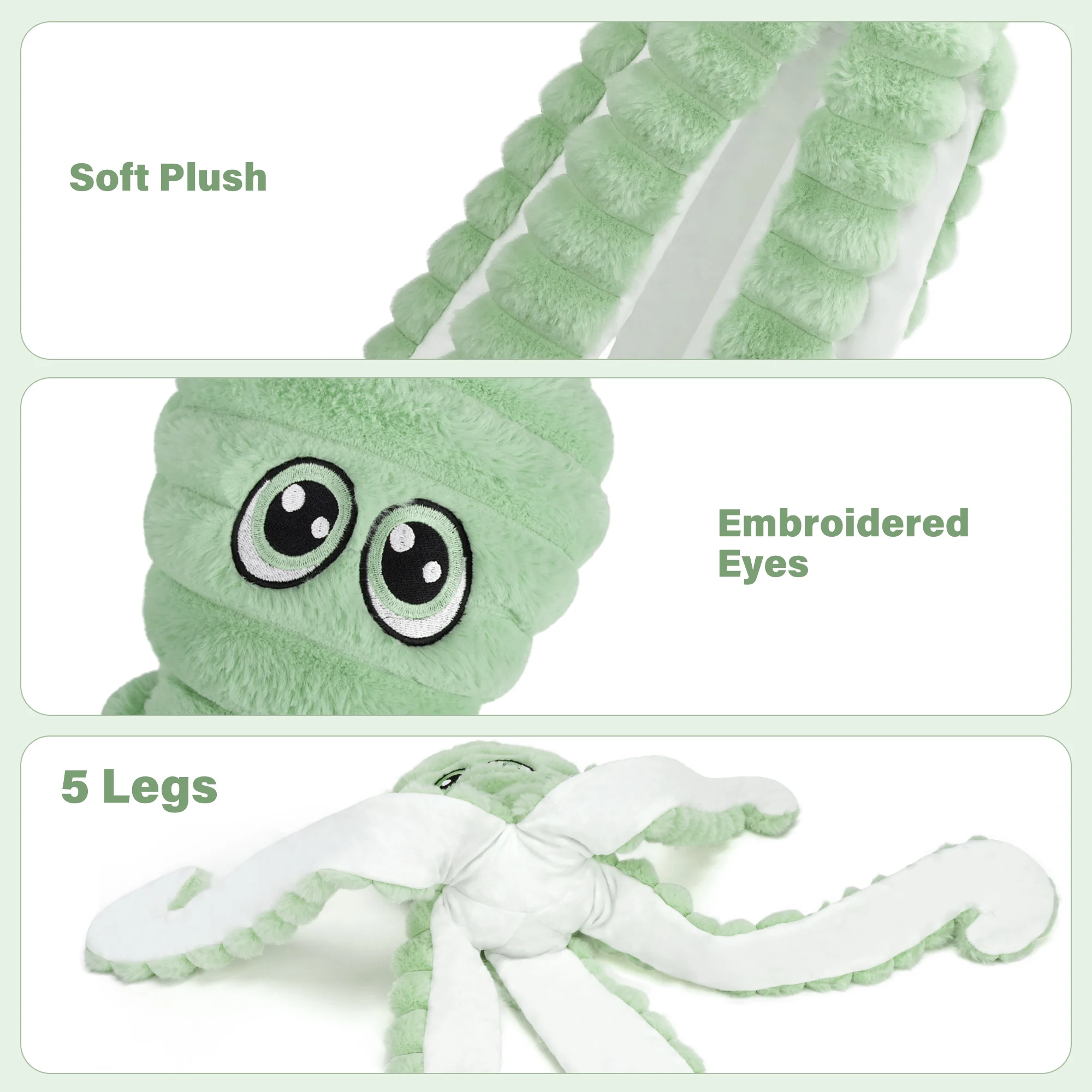 Octopus Squeaky Plush Toy - Image 4