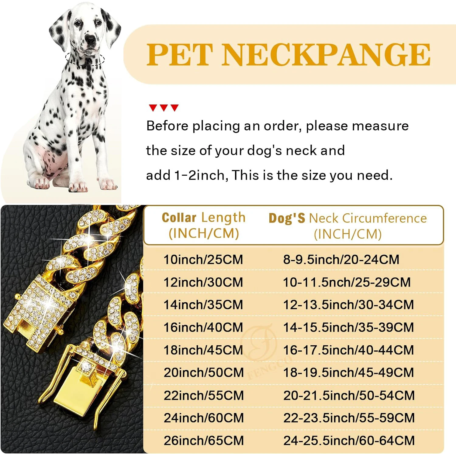 Luxury Gold Pet Collar - Image 2