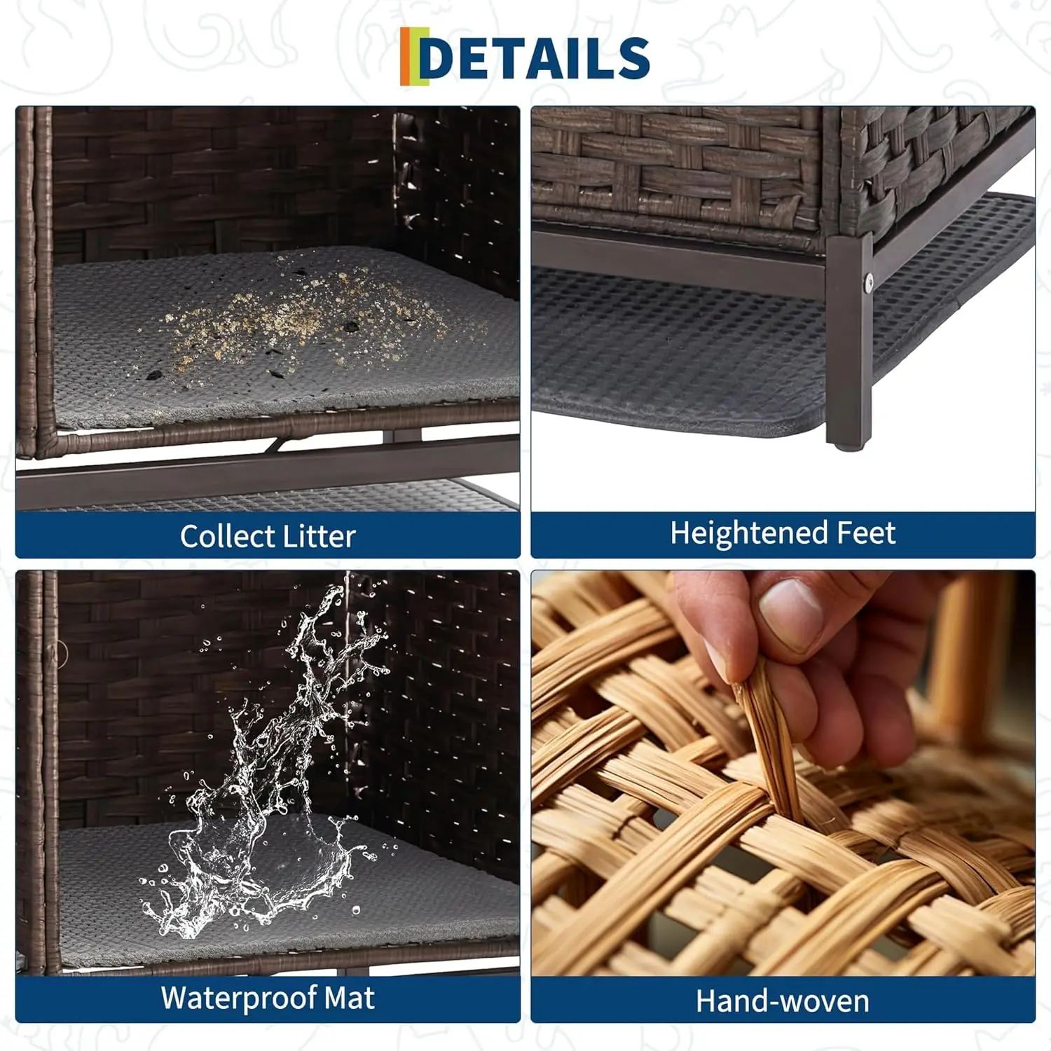 Chic Wicker Cat Box Cabinet - Image 4